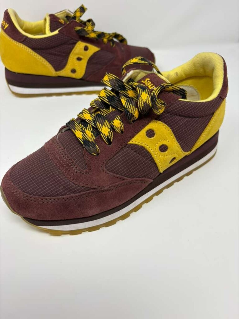 Saucony Jazz Original Women’s Size 7 Burgundy Yellow Retro Running Shoes